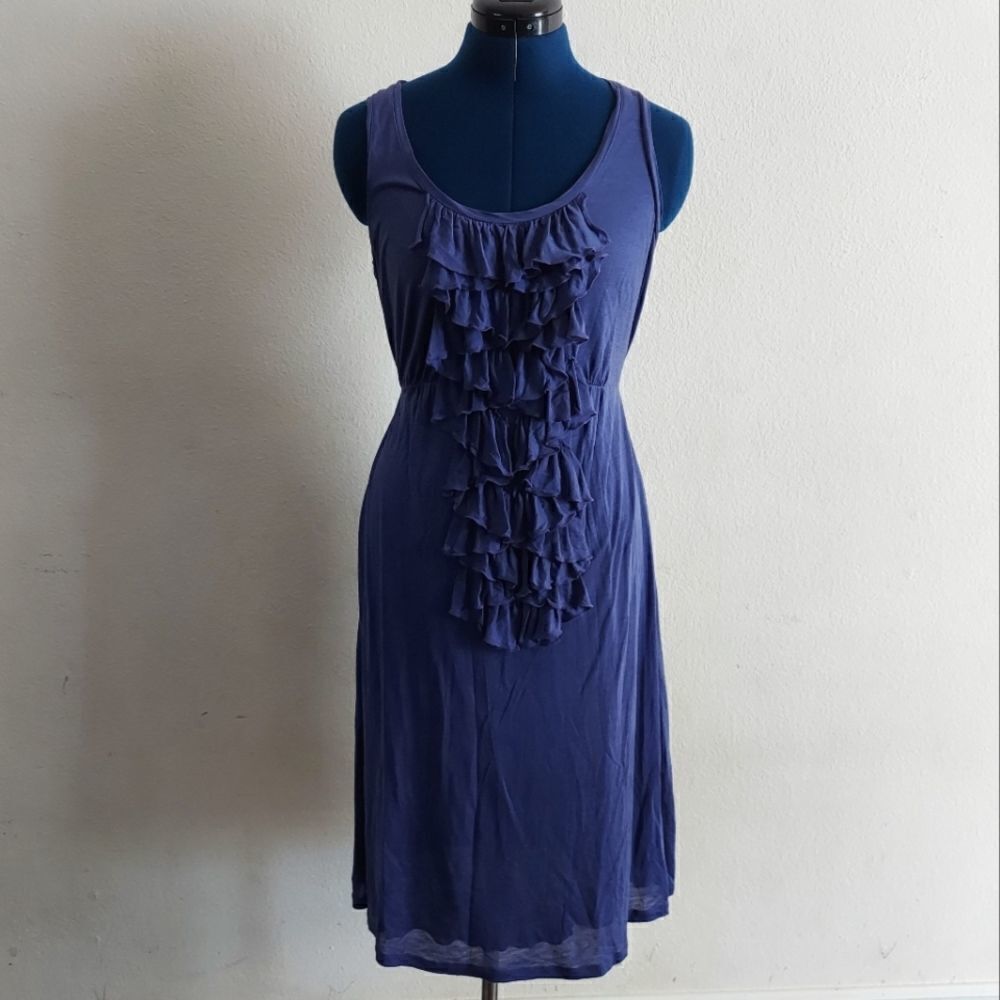 Boden Purple Ruffle Front Sleeveless Dress Size 6